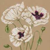 White Poppies, Вышивка крестом, фото 1