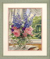 Пионы и дельфиниумы (Peonies and Delphiniums), Счетный крест, фото 1