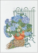 Набор для вышивания Голубая гортензия (Blue Hydrangea), Счетный крест, фото